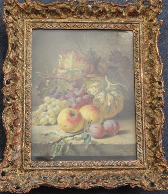 Joseph Denovan Adam (1842-1896) Still lifes of fruit 9.75 x 7.5in.